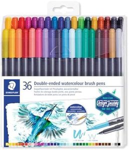 STAEDTLER 3001 TB36 Double-Ended Watercolour Brush Pen, 1 Count (Pack of 36), Multicolor