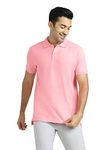 XYXX Men's Solid Relaxed Fit T-Shirt (XY_CR14_Polo Tshirt_1_French Pink