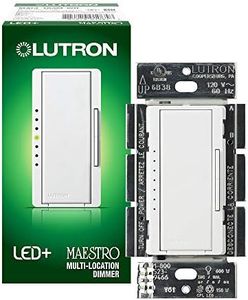 Lutron Maestro LED+ Dimmer Switch for Dimmable LED, Halogen and Incandescent Bulbs, 150W/Single-Pole or Multi-Location, MACL-153M-WH, White