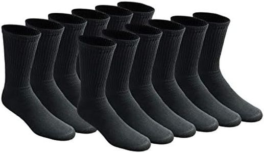 Dickies Men's All Purpose Cushion Crew Socks (6/12 Pairs), Black (12 Pairs), 6-12