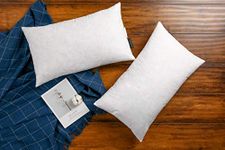 JA COMFORTS 12×20 Premium Goose Down Feather Throw Pillow Inserts(Set of 2)-5% Down Filling,High Filling Weight,250 TC Cotton Cover, Square, White