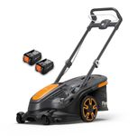 Flymo 36V UltraMow Duo 460 Cordless Lawn Mower – Powerful & Efficient with 46cm Cutting Width and Dual Blades – Includes 2x 4Ah Batteries & Chargers