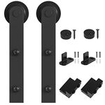 WINSOON Black Antique Roller Kit for Sliding Barn Door Hardware System, I Shape Design