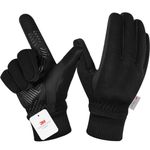 BIKINGMOREOK Winter Gloves for Men Women,-10°F 3M Thinsulate Thermal Gloves Coldproof Touchscreen Warm Gloves,Anti-Slip Road Bike Cycling Gloves-Black-XL