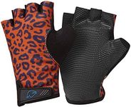 Blue Dove Yoga Women's Simla Gel Padded Non Slip Yoga Gloves, Leopard-Low Wrist Strap, M