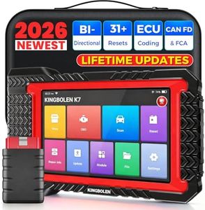 KINGBOLEN K7 OBD2 Scanner Bluetooth 2025 Bidirectional Scan Tool with Lifetime F.Ree Update(New Version), ECU Coding, 31+ Resets, Full System Car Diagnosis, FCA AutoAuth, Crankshaft Relearn