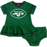 NFL New York Jets Team Jersey Dress and Diaper Cover, green/white New York Jets, 18 Months