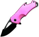 Pocket Folding Knife, 3" Spriing assisted Blade Utility Knife with Deep Carry Pocket Clip for EDC Pink