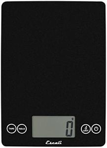 Escali Arti Glass Food Scale Digital Countertop Kitchen, Baking and Cooking Scale with Nutrition and Calorie Counter, 15-Pound Capacity, 9" x 6.5" x .75", Black