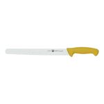 ZWILLING Twin Master 11.5" Carving Knife with Scalloped Edge | 57 Rockwell Hardness | Ergonomic Non-Slip Synthetic Resin Yellow Handles with Enclosed Tang | Made in Spain