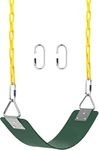 Swing Set, AGPTEK Swing Seat with 66 Inch Anti-Rust Chains Thermoplastic Coated, Support 250lb, Swing Seat Cushion Accessories Replacement with Snap Hooks for Outdoors, Playground, Jungle & Gym(Green)