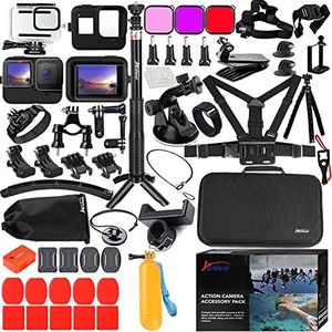 Accessories Kit for Gopro Hero 13 12 11 10 9 Black Waterproof Housing Silicone Case Glass Screen Protector Bundle for Go pro Gopro13 Gopro12 Gopro11 Gopro10 Hero13 Hero12 Hero11 Hero10 Camera 62E