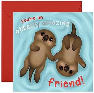 Central 23 - Biglietto di auguri per migliore amico – 'Otterly Amazing Friend' – Biglietto di amicizia per lei – per lui – viene fornito con simpatici adesivi