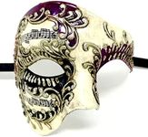 STORM BUY Steampunk Vintage Phantom Costume Venetian mask Masquerade Mask Halloween Mardi Gras Cosplay Party Masque (Purple-1)