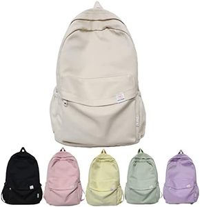 Yagerod Green Backpack Aesthetic Backpack Back to School Supplies for Teen Middle Girls Aesthetic Kawaii Cute Backpacks (White Backpack)