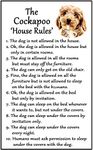 Cockapoo Gift - House Rules - Large Fun flexible Fridge Magnet- size 16cms x 10 cms (approx. 6" x4")