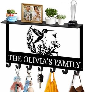 Dyoart Custom Hummingbird Key Holder Wall Mount with Shelf, Home Decor Gift