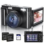 Newest 4K Digital Camera for Photography and Video, 48MP Vlogging Camera with SD Card Autofocus Anti-Shake, 3'' 180° Flip Screen 16X Zoom Digital Camera with Flash, Compact Digital Camera for Travel