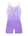 Arshiner Leotards for Girls Gymnastics with Shorts Color Gradient Shiny Diamond Kids Biketard