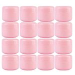 30ml Round Plastic Pink Cream Jars with Lids Travel Storage Makeup Face Cream Lotion Scrubs Creams and DIY (Pack of 30)