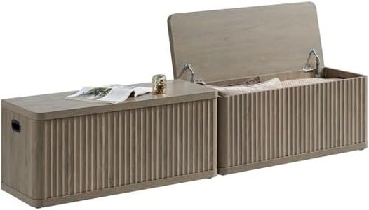 SICOTAS Storage Bench 80.4" Wide Shoe Bench with Lift Top Large Wooden Storage Chest Trunk Modern Blanket Chest with 4 Safety Hinges & Seating for Bedroom Entryway Living Room Hallway