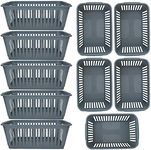 Plastic Handy Basket Storage Basket Great for Bathrooms,Bedroom and Kitchen-25cm-(silver) (10)