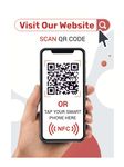 Review Us On Our Web Site - Touchless QR Code and Tag - Two-Sided Review Tap Card - Storefront Window Decal