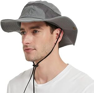 Sombrero de Hombre para El Sol-Sombrero Pescador Safari Protección UV Hombre-Sombrero Trekking Malla Hombre Algodon-Sombrero ala Ancha Explorador