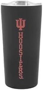 Decorvo Officially Licensed Collegiate Stainless Steel Tumbler - Double Walled Insulated Travel Tumbler with Slide Lid - 18 oz (Indiana - Black)