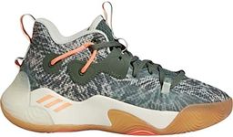 adidas Harden Stepback 3 Basketball Shoe, Green Oxide/Beam Orange/Off White, 6 US Unisex Big Kid