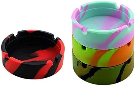 4 Pcs Colorful Silicone Ashtray, Won't Break-Silicone Rubber Nonstick Ashtray Stylish Heat Resistant Ashtray for Home Office Restaurant, Multicolour