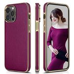 LOHASIC for iPhone 14 Pro Max Case Women, Luxury Classic PU Leather Elegant Designer Cover Non-Slip Grip Flexible Protective Lightweight Phone Cases for iPhone 14 Pro Max(2022) 6.7" 5G - Fuchsia