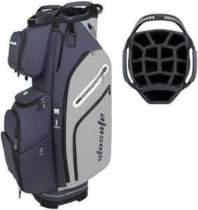 wosofe 14-Way Golf Cart Bag, Waterproof PU Leather, Blue/Grey Tour Style