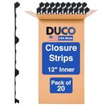 Duco 12 Inch Inside Profile (20 Pack) R Panel Foam Closure Strips for Metal Roofing Panels - 3 Feet Long, Black Rib Corrugated Metal Roof Foam Closure Strips