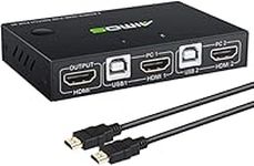 AIMOS KVM Switch 2 Ports, HDMI USB 