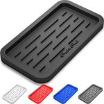 Good to Good Silicone Sponge Holder Kitchen Sink Organizer Tray for Sponges, Soap Dispensers, Scrubbers, and Other Dishwashing Accessories, Waterproof, Durable, Flexible, Non-Slip, Easy Clean (Black)