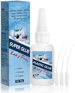 50g Plastic Glue, Ultra-Strong Plastic Clear Adhesive, Clear Instant Super Glue for Plastic, DIY Crafts, Model, Acrylic, PVC and More - Quick Set, 3 Applicator Nozzles