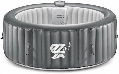 SereneLife Inflatable Hot Tub – 71” x 25” Blow Up Hot Tub 4 Person, Portable Spa with 100 Bubble Jets, LED Lights, Remote, Pump, and Cover – Ideal for Outdoor or Indoor Home Use