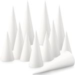 Qilery 12 Pcs Christmas Paper Mache Cones Set Cardboard Paper Cones Cardboard Cones for Craft Variety Pack of Assorted for DIY Christmas Tree Gnomes(3''×5.9'', 4''×9.8'', 5''×13.7'')