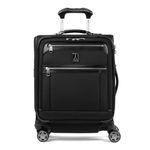 Travelpro Platinum Elite Softside Expandable Carry on Suitcase, 8 Wheel Spinner Suitcase, USB Port, Men and Women, International, Shadow Black, Carry On 48x39x20 cm