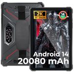 HOTWAV R9 Pro 2025 Rugged Android 14 Tablet - 2K 11 Inch 20080mAh Waterproof Tablet, 20GB+256GB/2TB SD Outdoor Tablets, 64MP+16MP Camera IP68&IP69K/Dual SIM 4G/WiFi 5G/Face ID, GPS/OTG/Camping Lantern