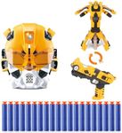 Transform Toys Mask and Foam Blaster 2 in 1 Set for Ages 6 and Up Kids Roleplay Mask Action Figure Shooting Game with 20 Universal Elite Darts for Nerf Guns