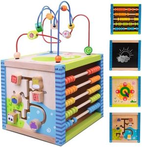 Jouet pour bébés Montessori – Centre d’activité en Bois – Cube d’activité pour découvrir Les Animaux de la Ferme – pour Enfants âgés de 1 an et Plus (L'école)
