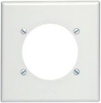 Leviton 80530-W 2-Gang Flush Mount 2.465-Inch Diameter, Device Receptacle Wallplate, Device Mount, Midway Size, White