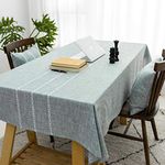 Home Brilliant Table Cloth Rectangular, Table Protector Heat-Resistant Decorative Tablecloth, Hard-Wearing Table Cover, Grey Green, 132x183 cm, 52x72 Inch