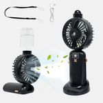 POCKET PANDA Misting Fan Portable Handheld Fan, 5000mAh Hand Held Mist Fan Rechargeable, Small Mister Fan, Personal Cooling Water Spray Fan for Men Women Travel Home Outdoor, Black