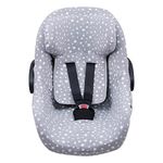 JYOKO KIDS Baby car seat Cover liner made cotton compatible with Pég Perego Primo Viaggio, Uppababy Mesa GO (White Star)