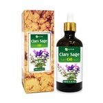 Salvia Clary Sage Oil with Dropper 100% Natural Pure Undiluted Uncut Essential Oil 100ml