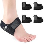 Pinkiou Heel Protectors, 4PCS Heel Cups for Plantar Fasciitis, Thickened Gel Heel Cushion Pads, Foot Heel Pain Relief, Adjustable Heel Cups for Blister Prevention - Black (W: 6-11 & M: 6-10)