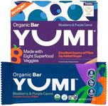 Yumi Organic Toddler Snack Bars (30 Count), Gluten-Free, No Added Sugar, 7+ Vegetables, Soft-Baked Crust, Healthy Snack Bars for Kids, School Safe for Kids Lunch Boxes (30, Blueberry & Purple Carrot)